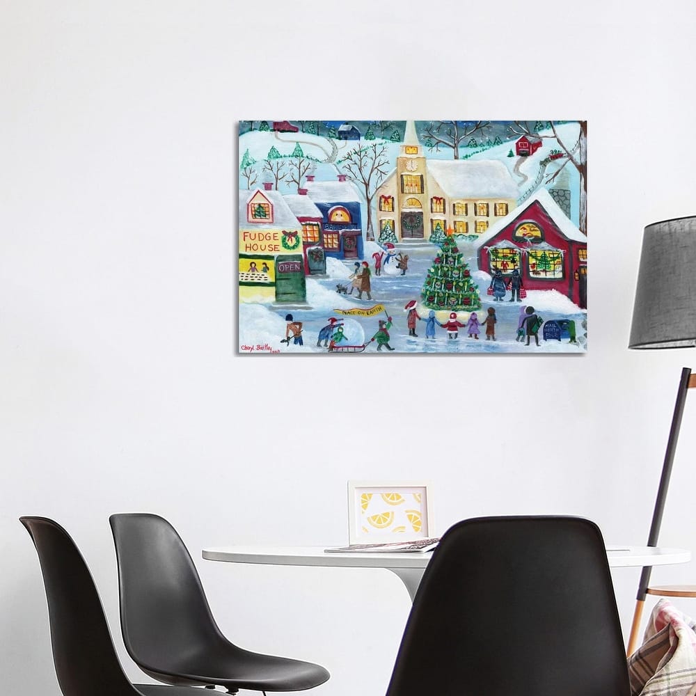 iCanvas "Christmas Holiday Shopping Village" by Cheryl Bartley Canvas Print