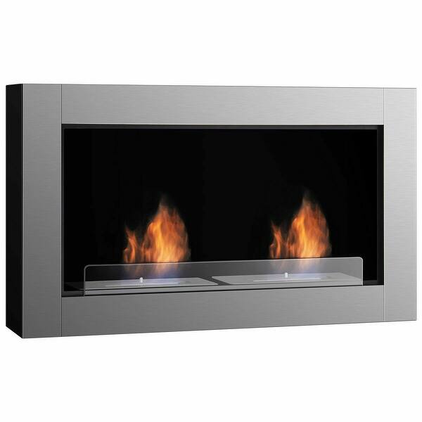 Shop Gymax 38 Inch Wall Mounted Bio Ethanol Fireplace Ventless Dual Burner On Sale Overstock 23571805