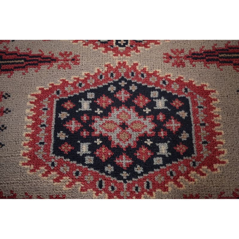 Geometric Viss Oriental Runner Rug Handmade Wool Carpet - 2'6"x 10'0"