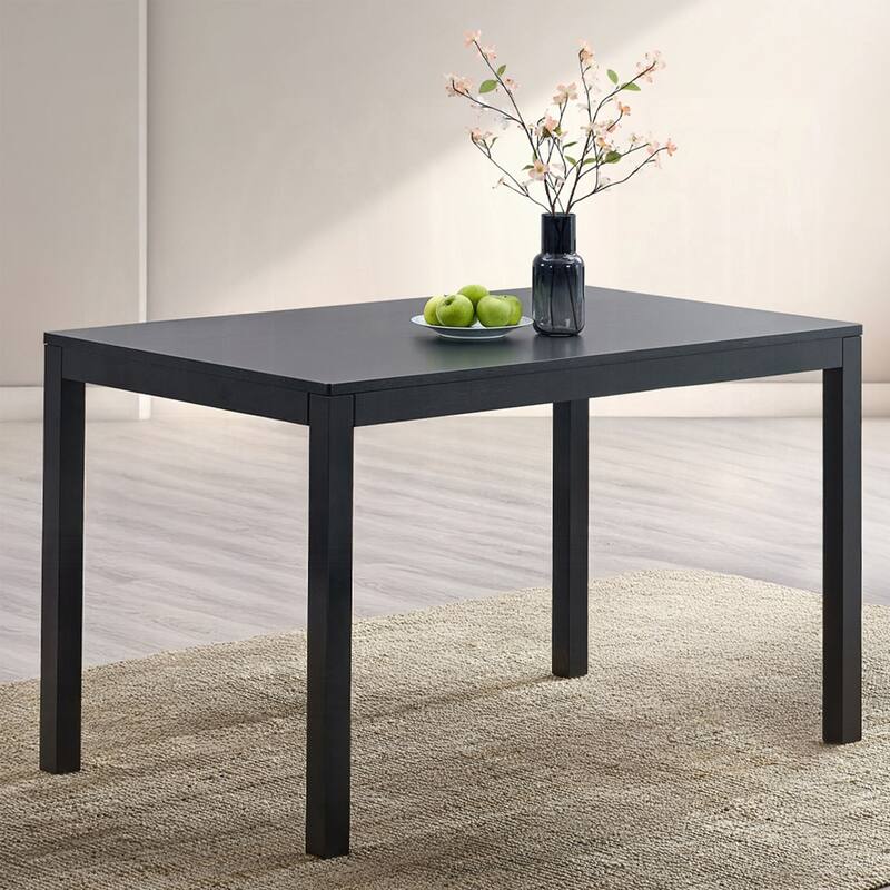 Rectangular Wooden Dining Table in Black Finish