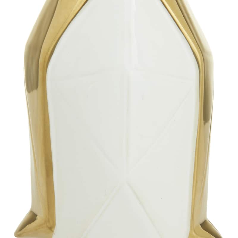 Gold Porcelain Ceramic Penguin Decorative Sculpture (Set of 2)