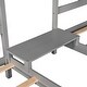 preview thumbnail 14 of 16, Twin Size Pine Double Bed with A Shared Desktop and Rooftop Style
