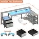 preview thumbnail 43 of 65, Reversible L Shaped Computer Desk with File Drawer & Monitor Stand & Power Outlet & LED Strip, Home Office Desk Corner Desk