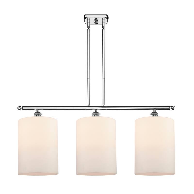 Innovations Lighting Cobbleskill - 3 Light 36" Island Light - Polished Chrome/Matte White