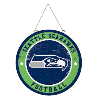 Seattle Seahawks Wooden Door Decor Wall Sign - Multi-Color