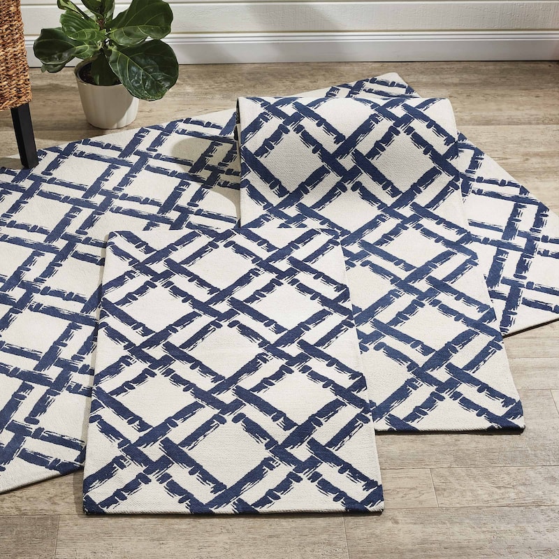 Park Designs Trellis Blue Indoor Rug 4 ft X 6 ft - 4'x6'