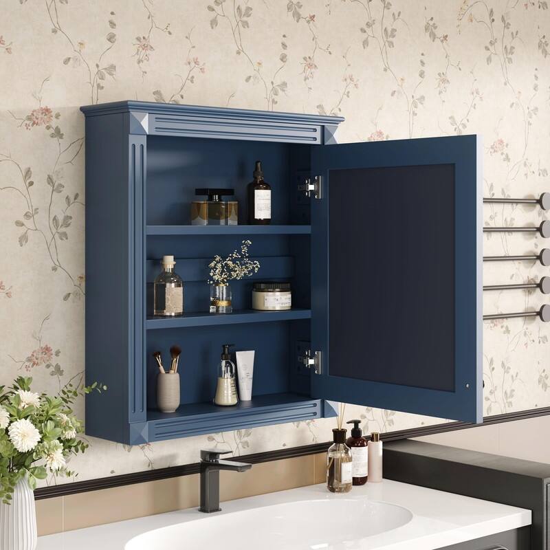 24" x 27" Wall-Mounted Medicine Cabinet with Mirror and Over-the-Toilet Space Saver Storage