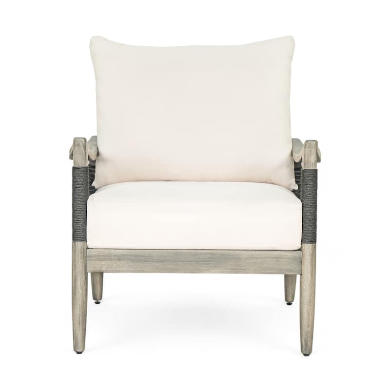 Christopher Knight Home - Riviera Acacia Wood Patio Club Chair with Woven Rope Accents