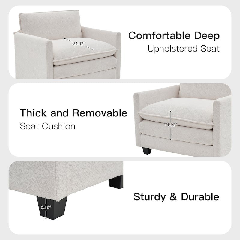 4-Seat Modular L-Shaped Corner Sectional Sofa with Ottoman, Soft Chenille Upholstery and Deep Seating for Living Room