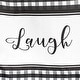 3 Piece Kitchen Curtains and Valances Set for Windows, Love Family, Laugh, Live (Black and White)