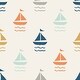 preview thumbnail 2 of 7, White and Orange Boats Baby Peel and Stick Removable Wallpaper 6023