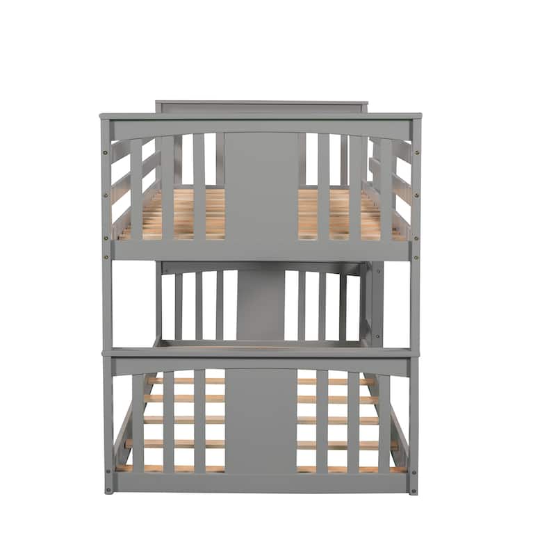 Wooden Bunk Bed with Ladder
