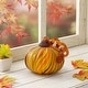preview thumbnail 9 of 34, Glitzhome Multi Striped Fall Harvest Glass Pumpkins Halloween Thanksgiving Festival Decorations