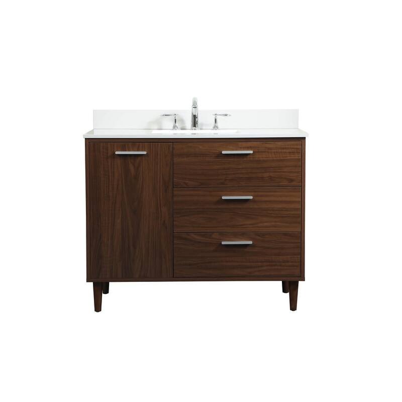 Elegant Lighting VF47042M-BS Baldwin 42" Free Standing Single Basin - Walnut