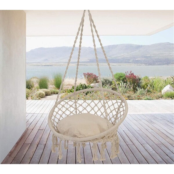 Shop Hammock Chair Swing - Max 550 Lbs-Hanging Cotton Rope ...