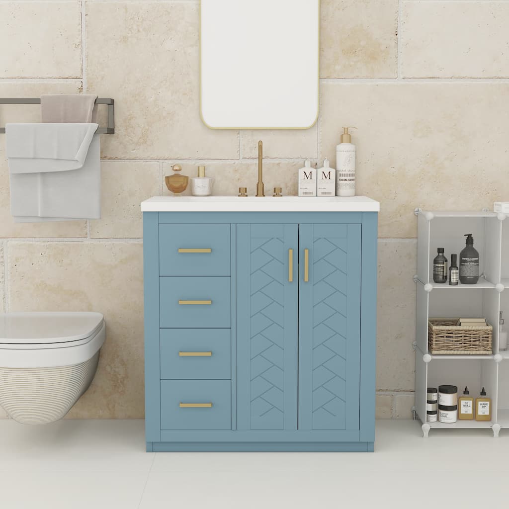 30" Bathroom Vanity with Ceramic Sink
