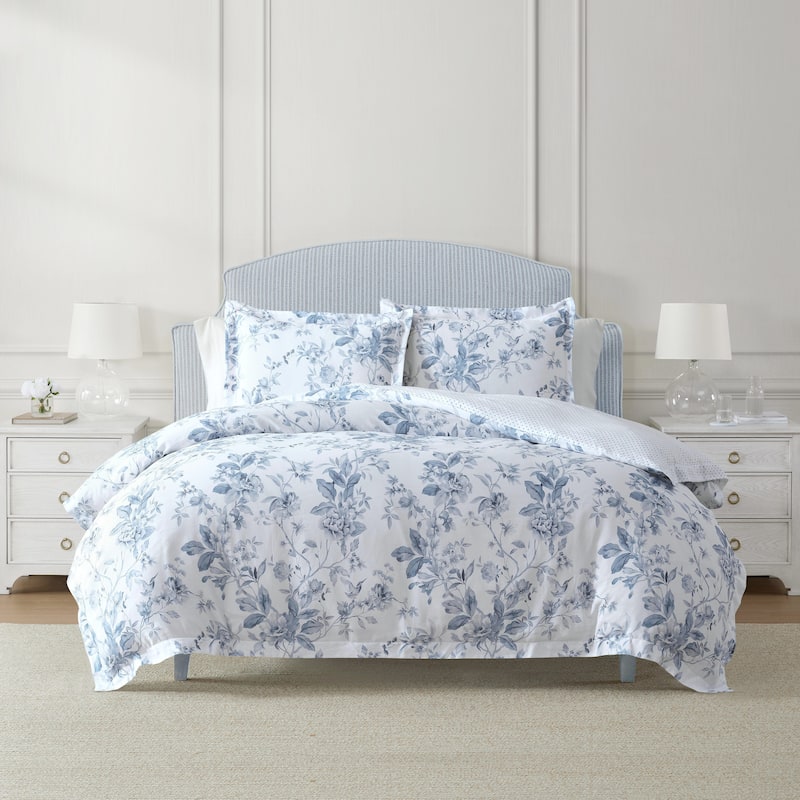 Martha Stewart Songbird Cotton Reversible Duvet Cover Set