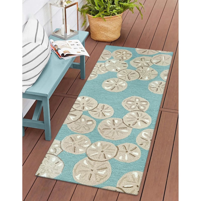 Liora Manne Capri Sea Biscuit Indoor/Outdoor Area Rug - 2' x 5' - Seafoam