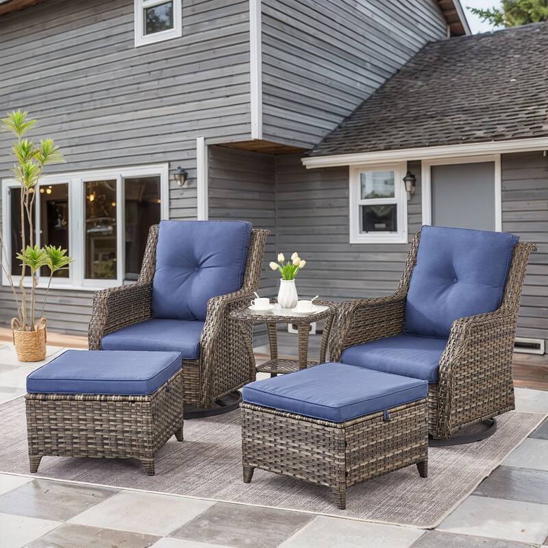 Gymojoy Outdoor Wicker Furniture Set with Cushions All-Weather PE Rattan