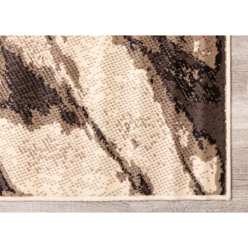 Florence Collection - Beige/Brown Granite Design Rug - 4'7" x 6'7"