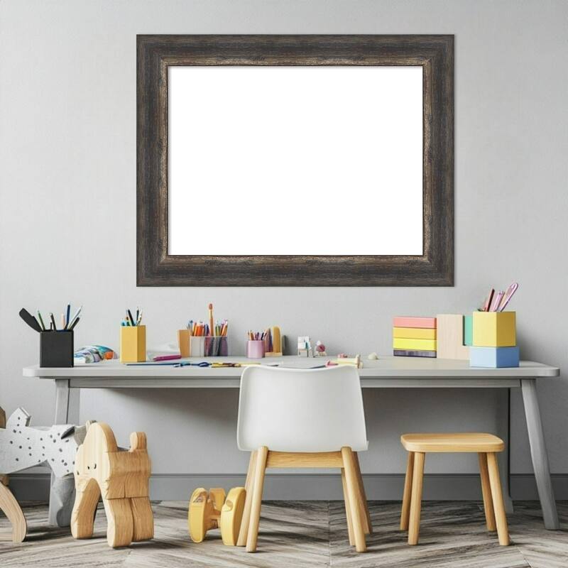 Amanti Art Bark Rustic Char Framed Dry Erase Magnetic Board