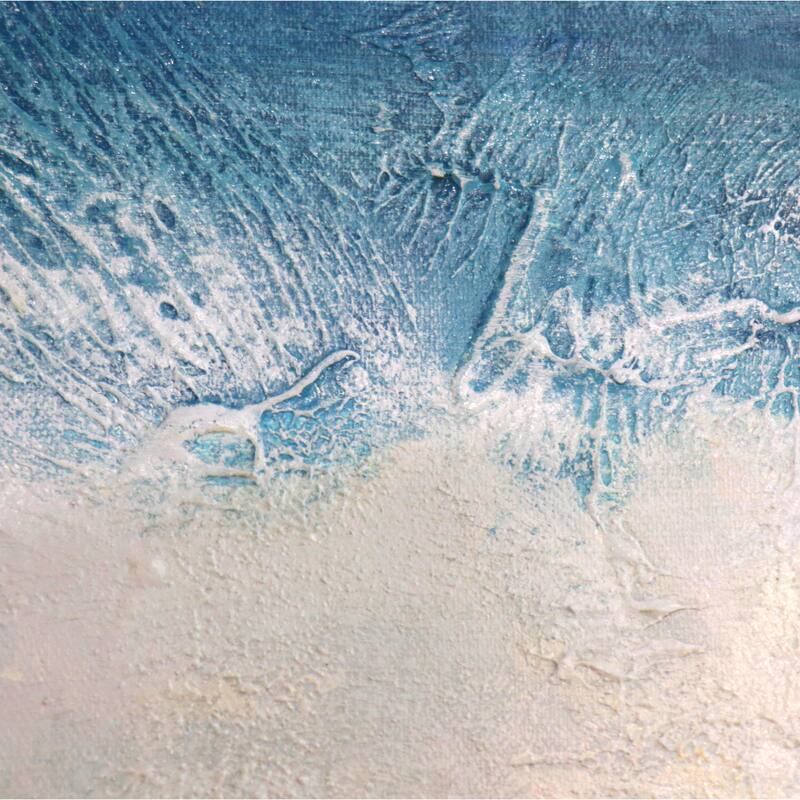 Pasargad Home Cerulean — Hand-Painted Blue Abstract Oil Painting on Canvas