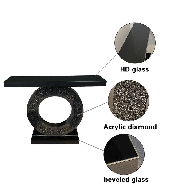 O-Shaped Handicrafts Mirror Console Table for Living Room