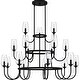 preview thumbnail 2 of 7, Viscount 18-Light Matte Black Chandelier