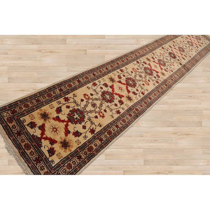 Hand Knotted Tufenkian Keningston Chocolate Beige 100% Wool Area Rug - 2' 5'' x 14' 3''