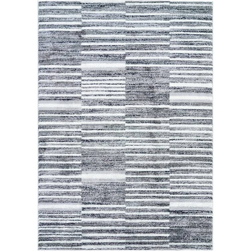 Livabliss Andorra Plus Modern & Contemporary Stripe Area Rug