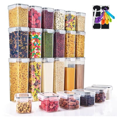 Sorbus Airtight Food Storage Containers with Labels, Marker & Measuring Spoons Kitchen Pantry Food Organizer - 24 Pack