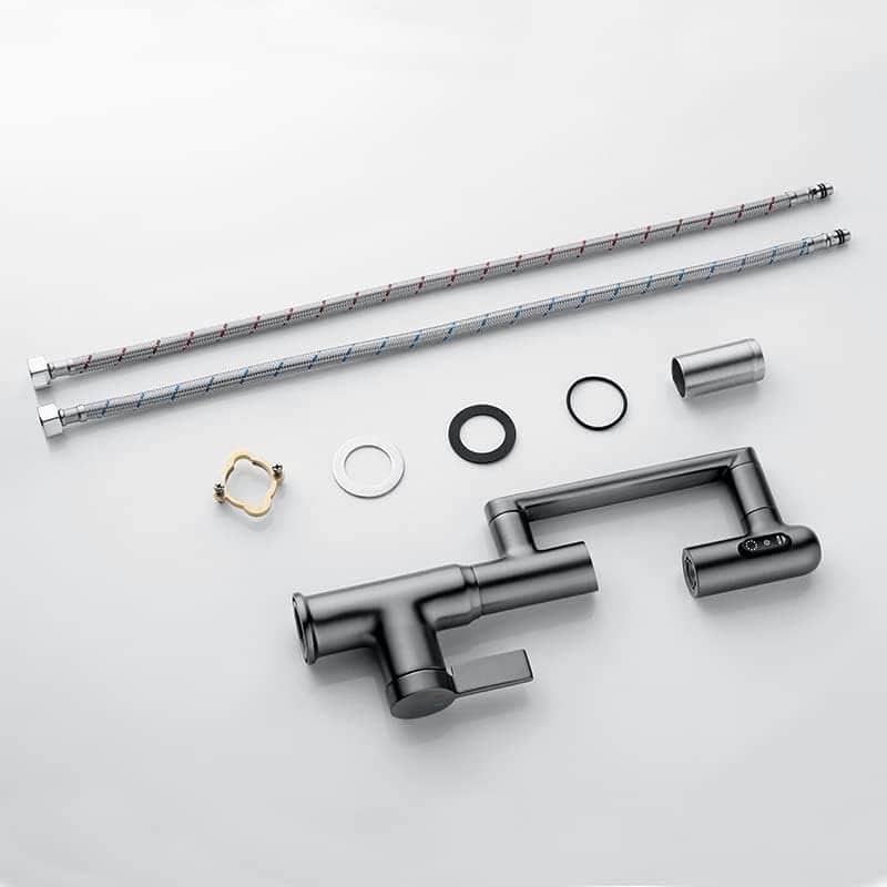 Lefton Rotatable Bathroom Faucet with Temperature Display in Fahrenheit (Batteries-Free), BF2204