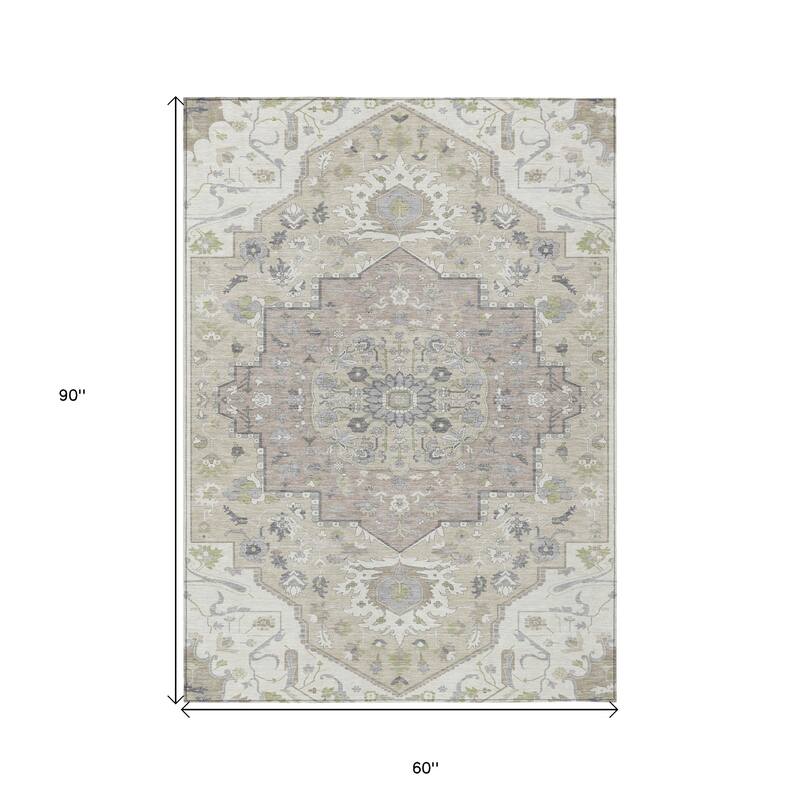 HomeRoots Oriental Traditional Rectangle Outdoor Rug