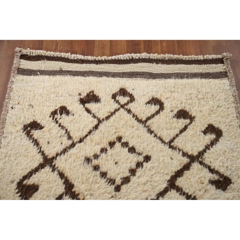 Natural Dye Anatolian Turkish Runner Rug Hand-knotted Wool Carpet - 3'4"x 12'3"