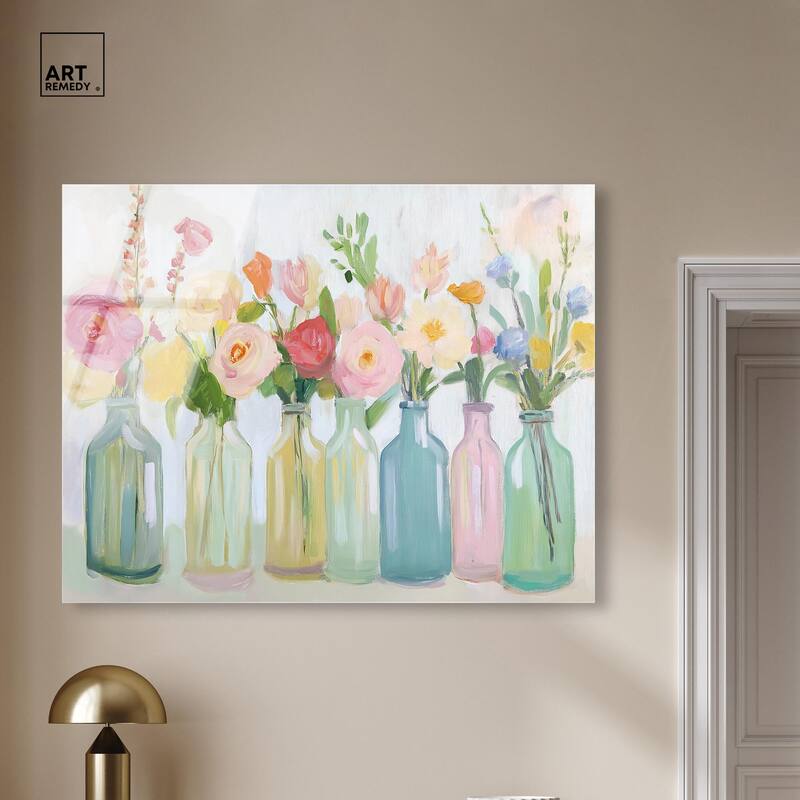 Bottled Blooms Acrylic by Art Remedy, Ready to Hang