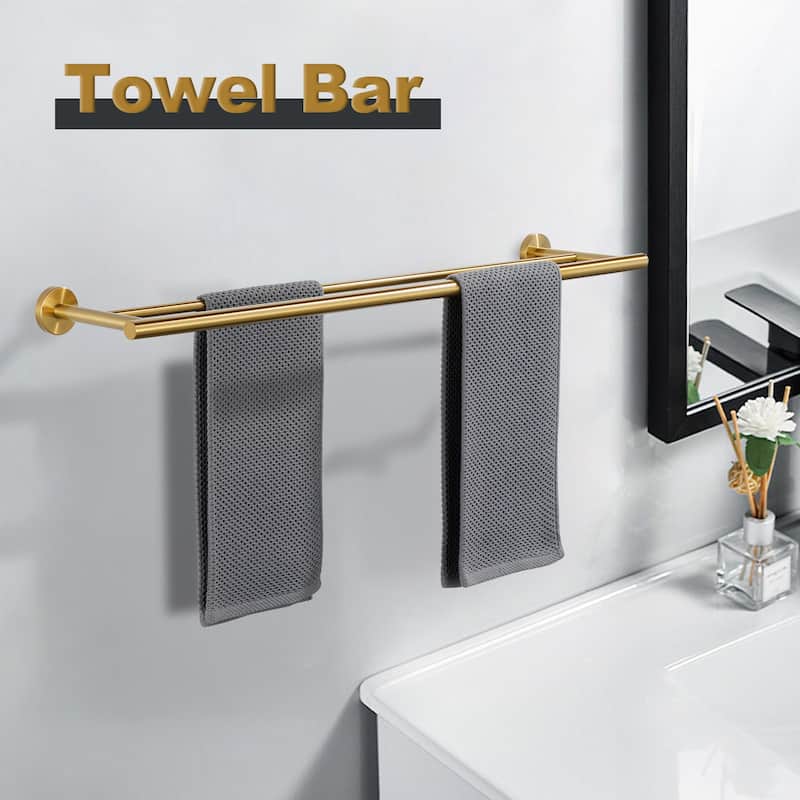 WOWOW Wall Mounted Stainless Steel Double Towel Bar
