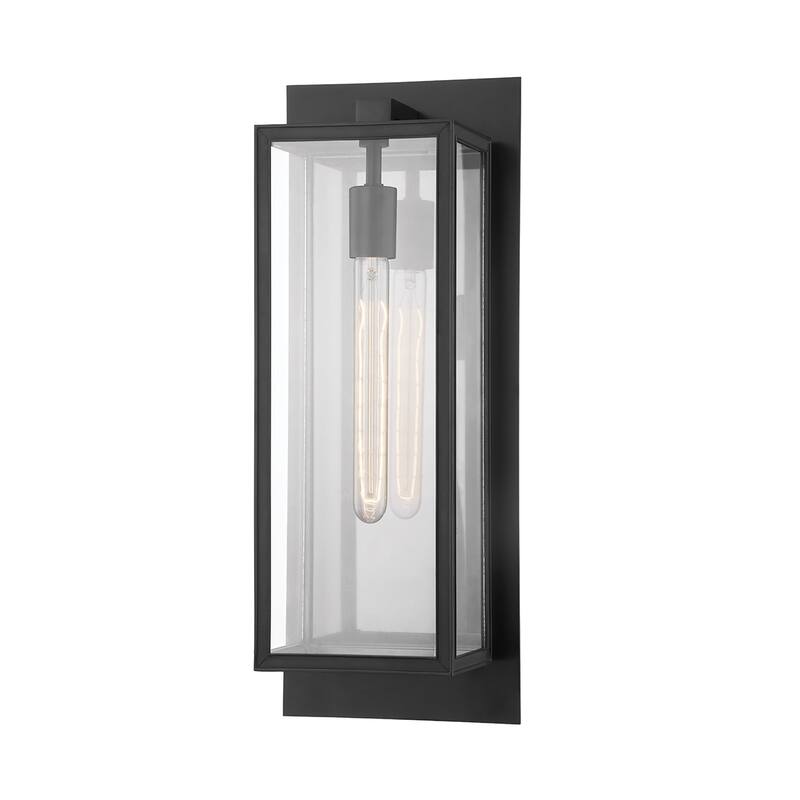 Hudson Valley Sea Cliff 1-Light Wall Sconce with Clear Glass Shade - Old Bronze