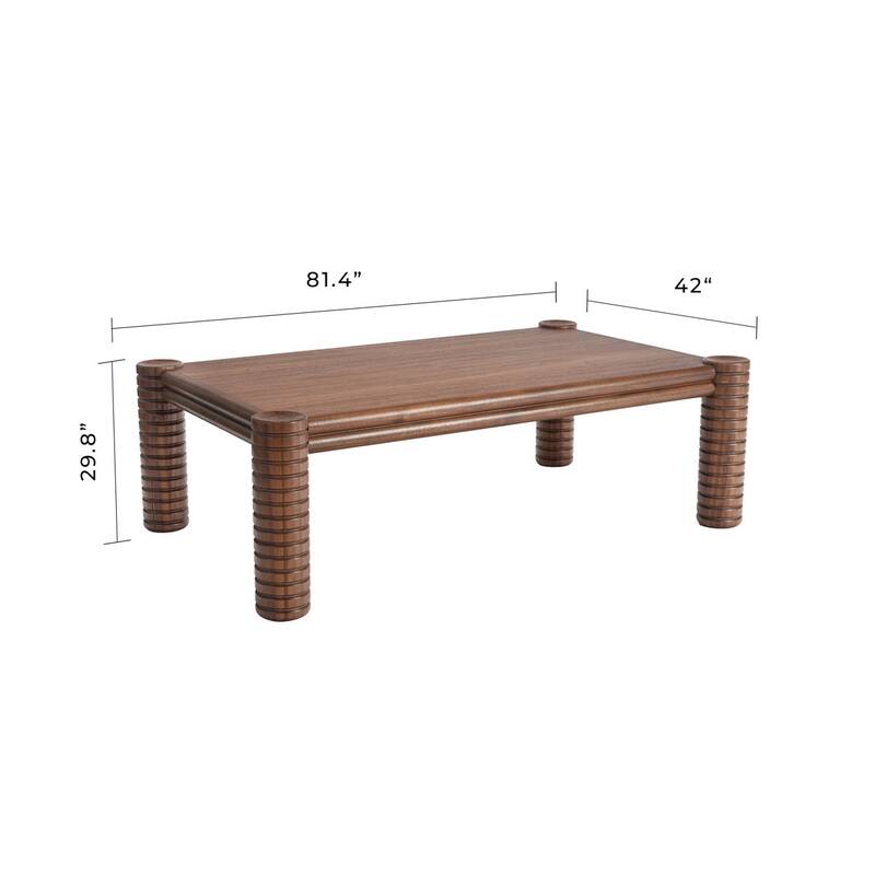 Studio London Ellis Coffee Table Mid-Century Rectangular Table and Easy Assembly