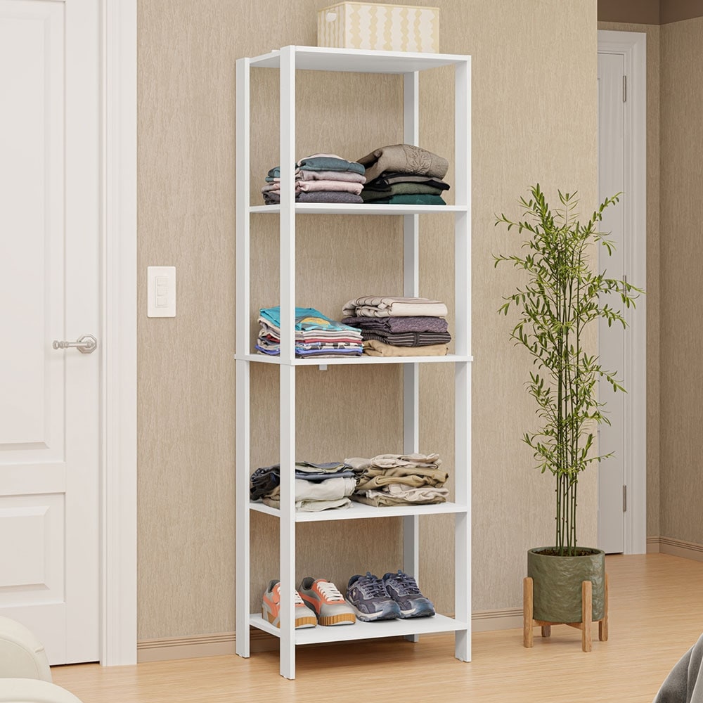 Madesa Wardrobe Clothes Storage Rack with 5 Open Shelves