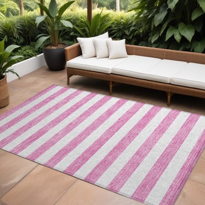 Alna Stripe Weather Resistant Classic Meets Modern Outdoor Rug