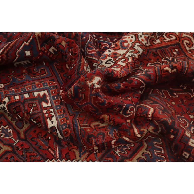 Hand Knotted Oriental 100% Wool Carpet Traditional Medallion Oranges & Rust Heriz Area Rug - 11' 3'' X 8' 8''