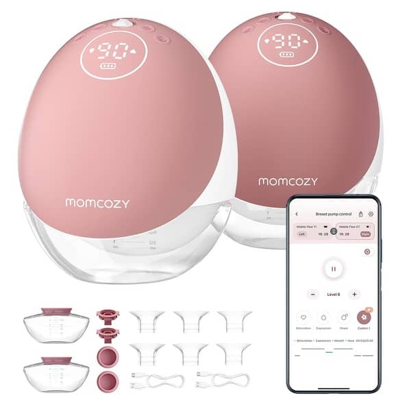 slide 2 of 11, M9 Mobile FlowHands-Free Breast Pump - Maroon - Double