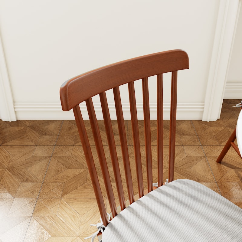 Modern Farmhouse Windsor Solid Wood Dining Chair With Cushion (Set Of 2)