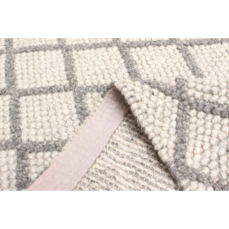 ECARPETGALLERY Braid weave Sienna Light Khaki Wool Rug - 4'11 x 7'10