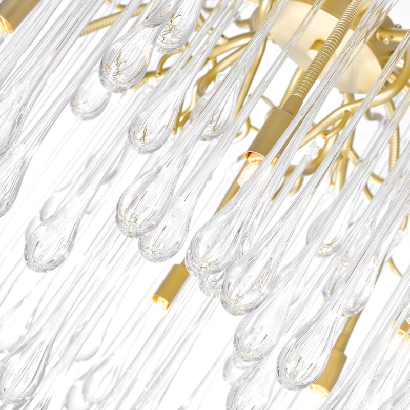 Anita 6 Light Gold Leaf Chandelier - Gold Leaf