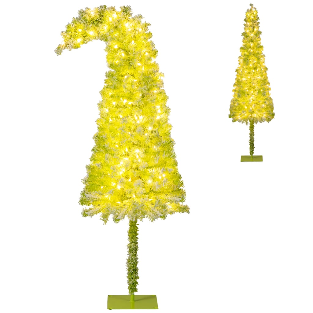 Gymax Whimsical Christmas Tree Pre-Lit Artificial Holiday Tree w/