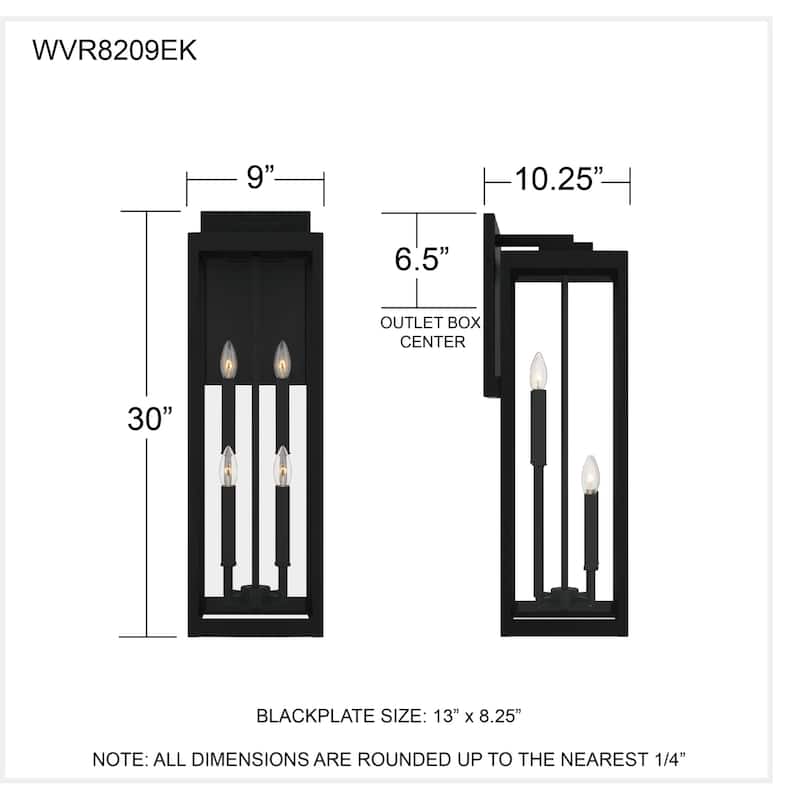 Westover 4-Light Earth Black Outdoor Wall Lantern