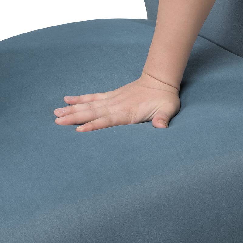 Elise 26" Velvet Accent Chair - Light Walnut Finish Solid Wood Legs