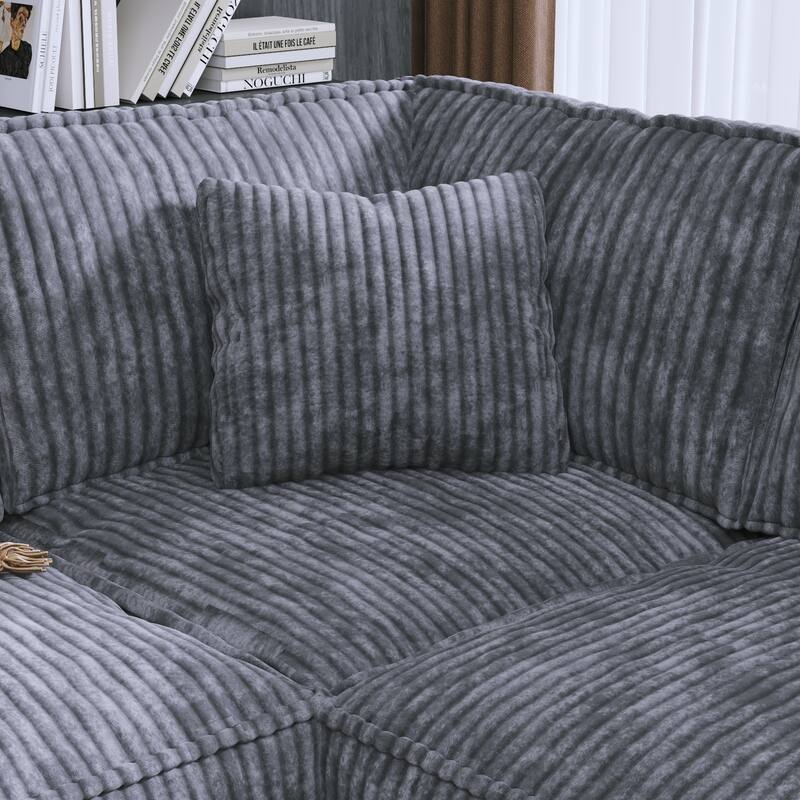 Christopher Knight Home - Jackson Oversized L-Shaped Corduroy Corner Couch with Armrest Storage