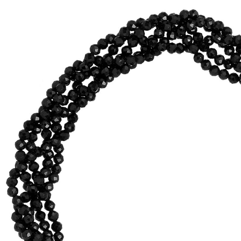 925 Sterling Silver Black Spinel Beaded Bracelet